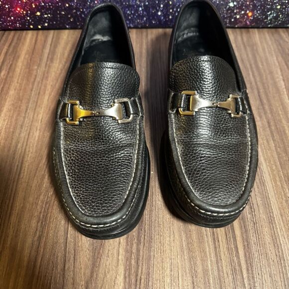 ALLEN EDMONDS Firenze Horse Bit Loafers Black Pebbled Leather Italy Men Sz 13 - Picture 3 of 8